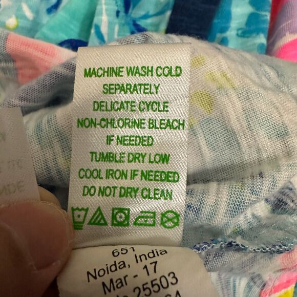 LILLY PULITZER Tideline Mini Dress Sparking Blue Sleeveless Smocked Summer - Picture 12 of 15